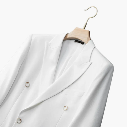 Heren Dubbelrijige Blazer in Moderne Businessstijl – Elegante Blazer voor Feestelijke Gelegenheden en Kantoor