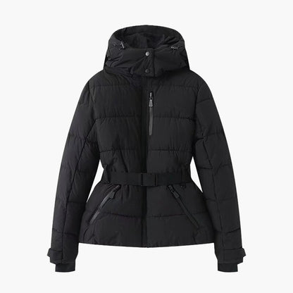 Dames gewatteerde jas met ceintuur – Modieuze winterjas voor dagelijks en outdoor