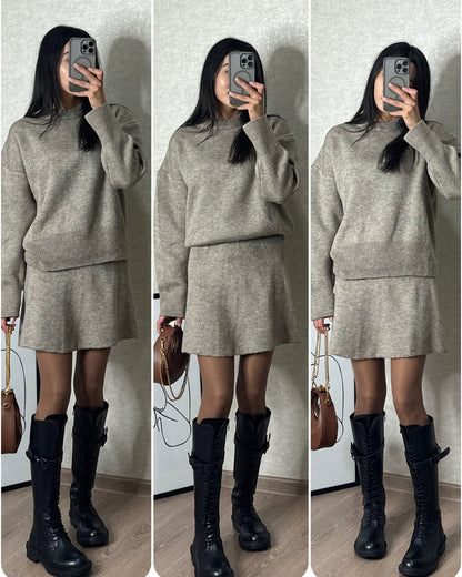 Damen Strickset Zweiteiler – Elegantes Herbst-Winter Outfit für Alltag & Freizeit