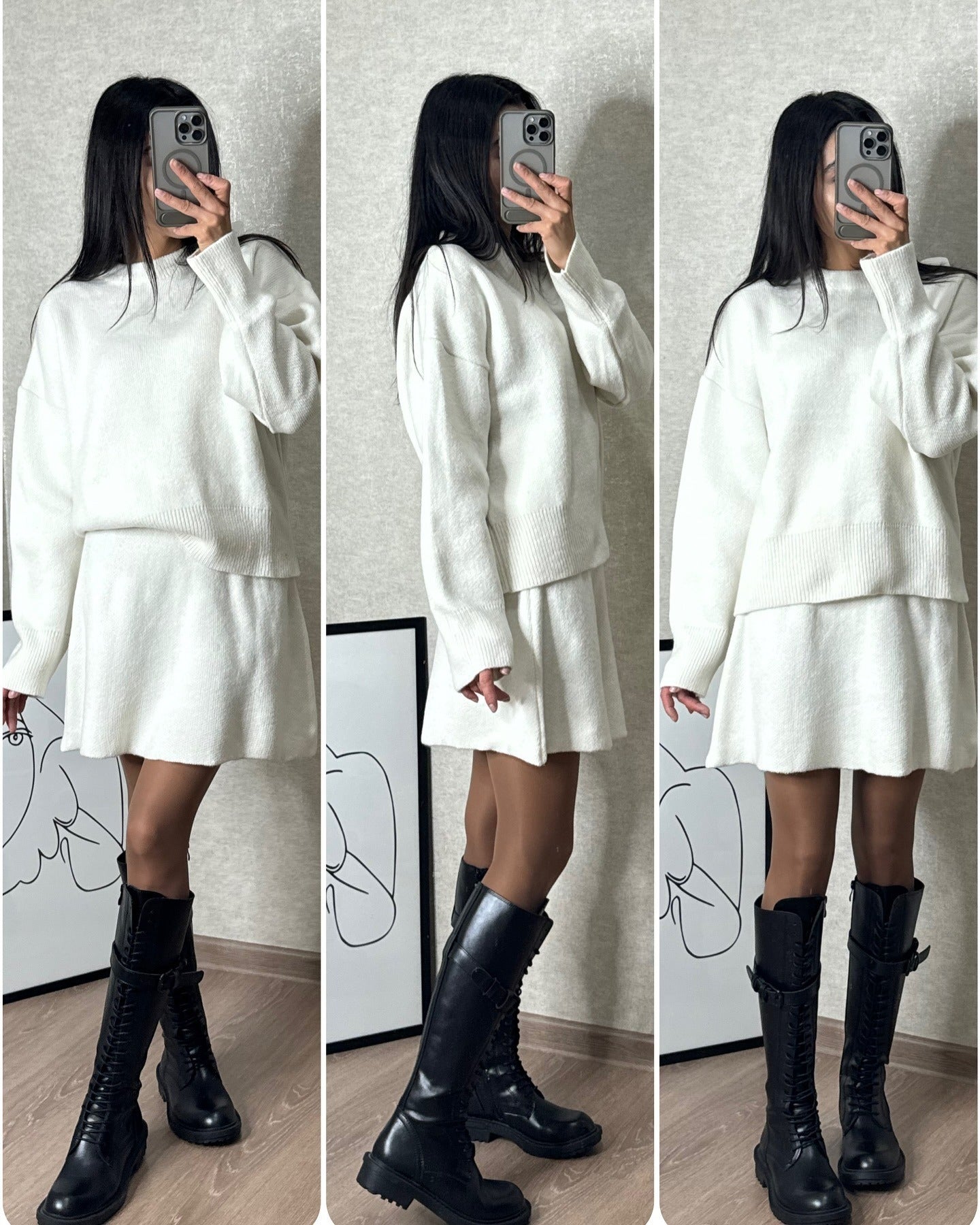 Damen Strickset Zweiteiler – Elegantes Herbst-Winter Outfit für Alltag & Freizeit