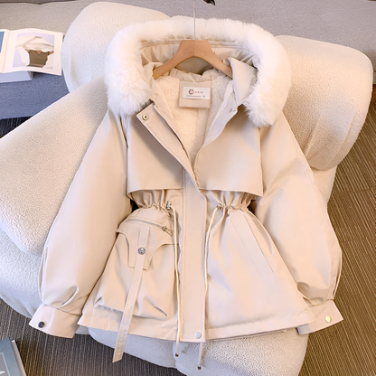Parka d’hiver pour femme avec capuche en fourrure – Manteau élégant et chaud pour le quotidien et les loisirs