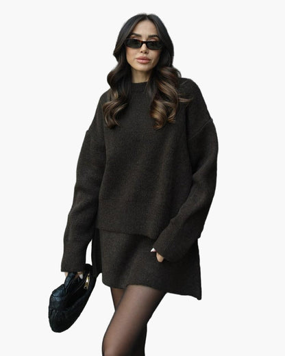 Damen Strickset Zweiteiler – Elegantes Herbst-Winter Outfit für Alltag & Freizeit