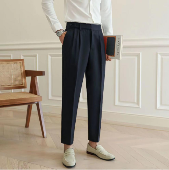 Pantalon met rechte pijpen en zakken voor heren