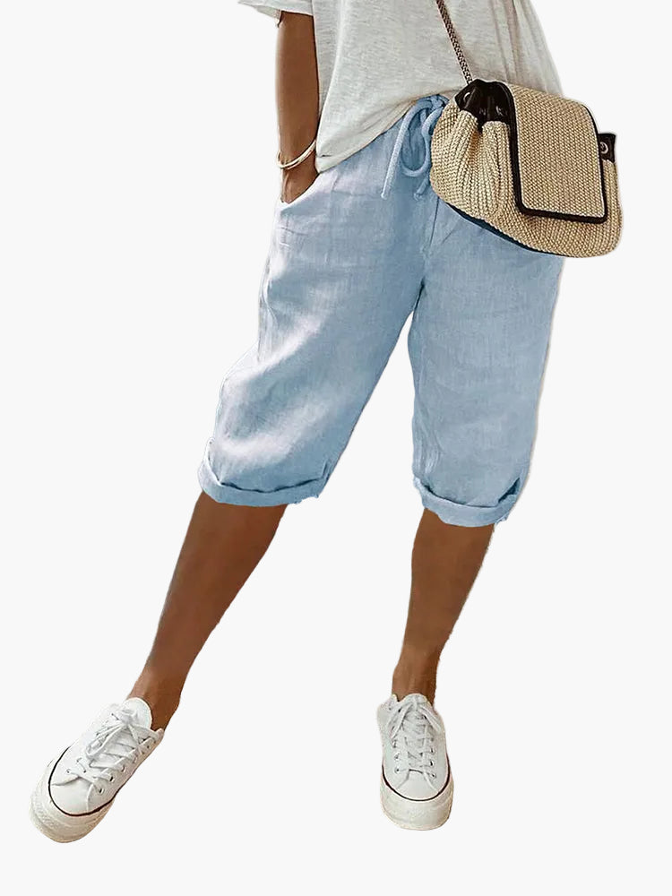 Shorts Bermuda da donna con coulisse – Stile casual per tempo libero, estate e vacanze
