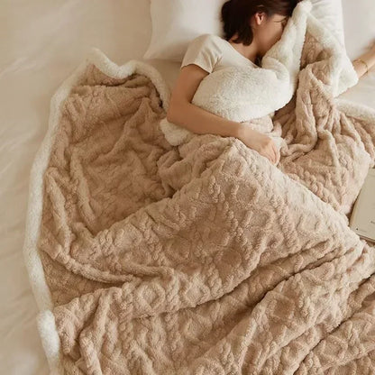Unisex zachte winterdeken – Luxe comfortdeken voor bed & bank, knusse stijl voor koude dagen