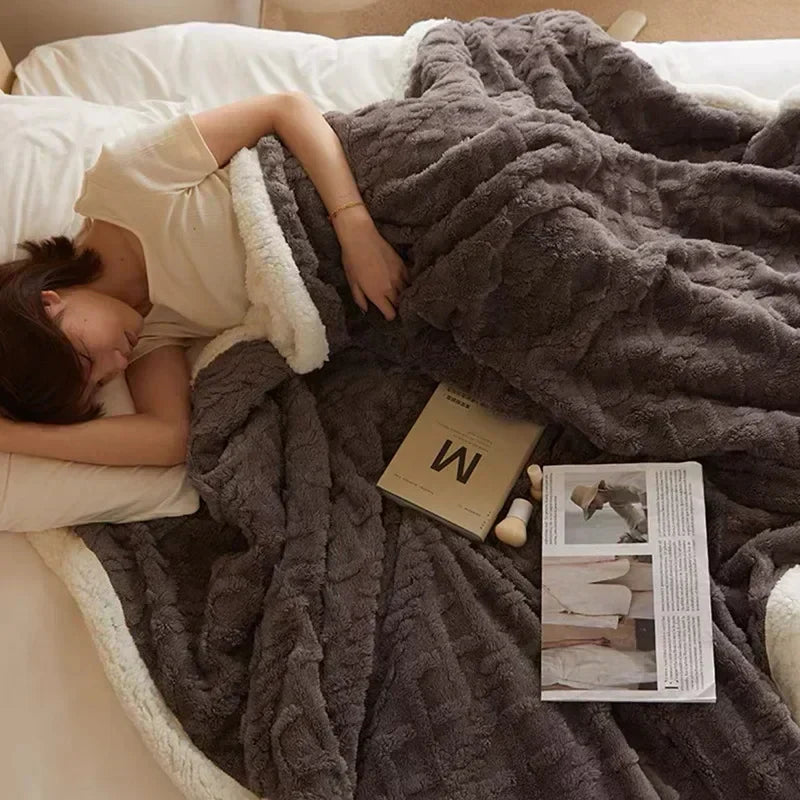 Unisex zachte winterdeken – Luxe comfortdeken voor bed & bank, knusse stijl voor koude dagen