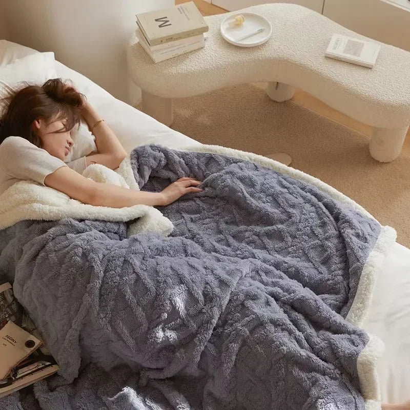 Unisex zachte winterdeken – Luxe comfortdeken voor bed & bank, knusse stijl voor koude dagen