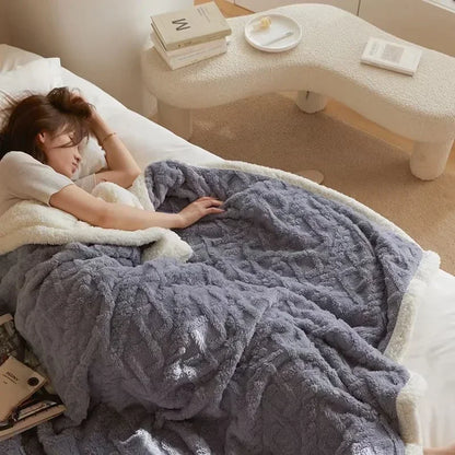 Unisex zachte winterdeken – Luxe comfortdeken voor bed & bank, knusse stijl voor koude dagen