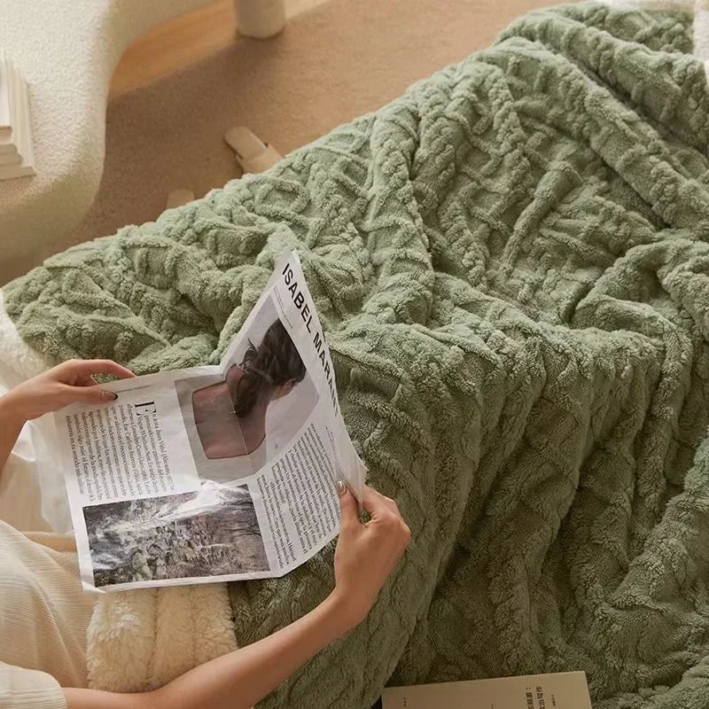 Unisex zachte winterdeken – Luxe comfortdeken voor bed & bank, knusse stijl voor koude dagen
