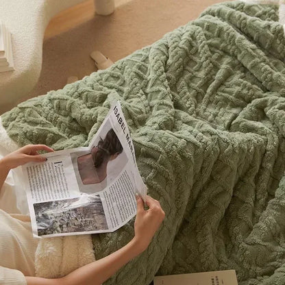 Unisex zachte winterdeken – Luxe comfortdeken voor bed & bank, knusse stijl voor koude dagen