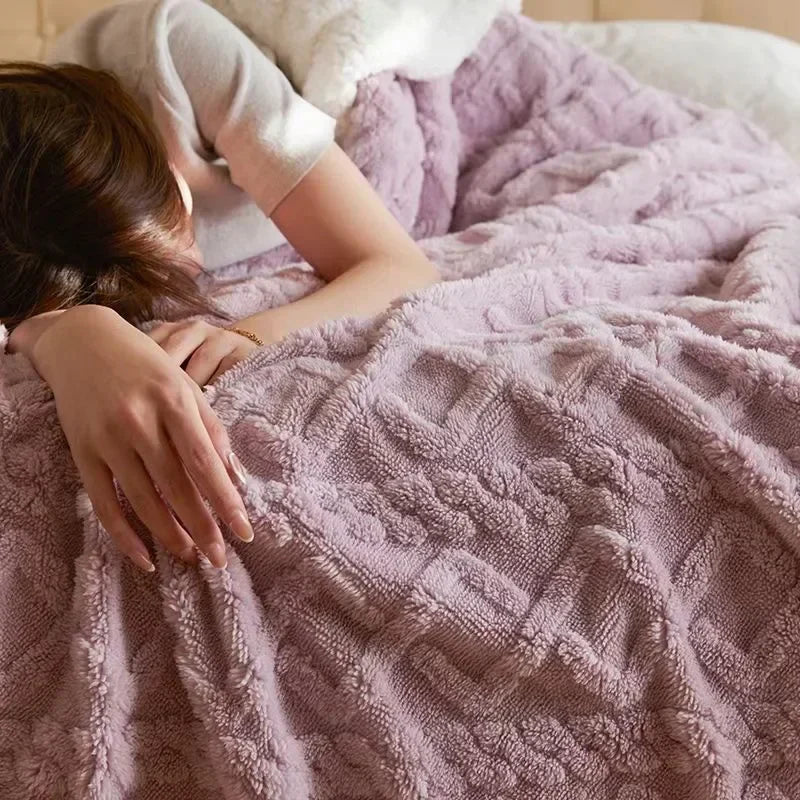 Unisex zachte winterdeken – Luxe comfortdeken voor bed & bank, knusse stijl voor koude dagen