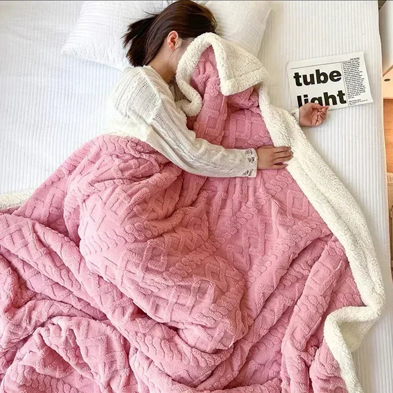 Unisex zachte winterdeken – Luxe comfortdeken voor bed & bank, knusse stijl voor koude dagen