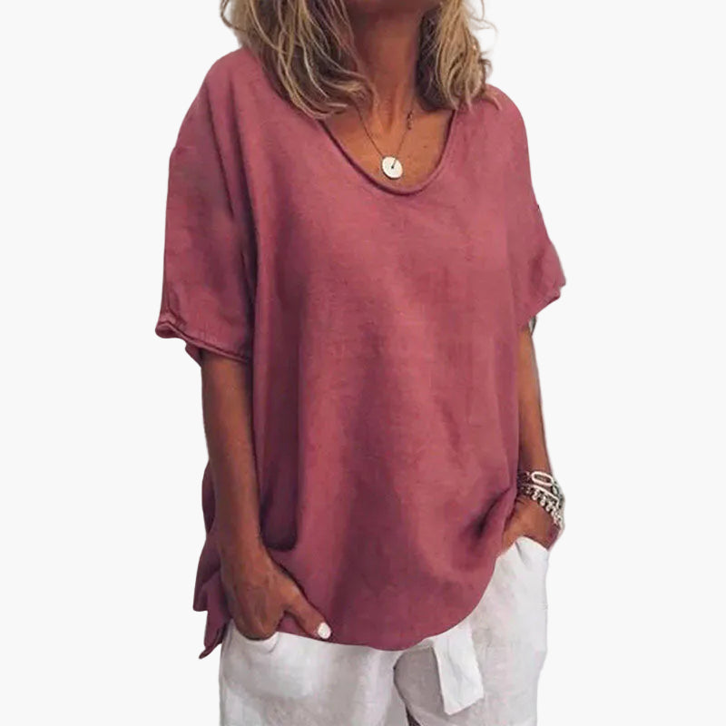 Dames loszittend zomer T-shirt met korte mouwen – Casual basic stijl voor dagelijks gebruik & vakantie