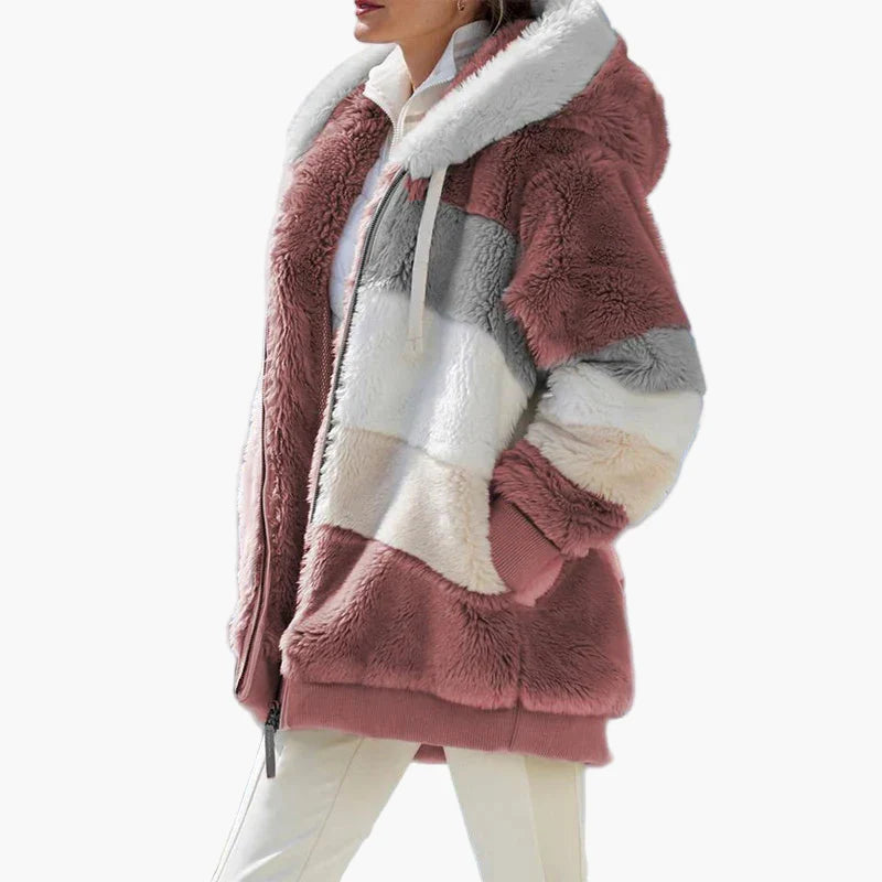 Veste d'hiver femme avec capuche et fermeture éclair – Manteau de loisirs tendance pour les jours froids