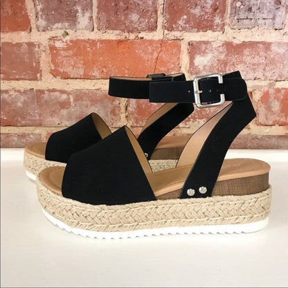 Damen Sommer Plateau Keilsandalen – Modische Espadrille Sandalen für Alltag & Urlaub
