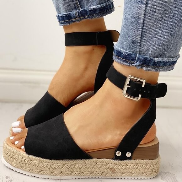 Damen Sommer Plateau Keilsandalen – Modische Espadrille Sandalen für Alltag & Urlaub