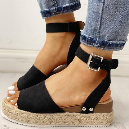 Damen Sommer Plateau Keilsandalen – Modische Espadrille Sandalen für Alltag & Urlaub