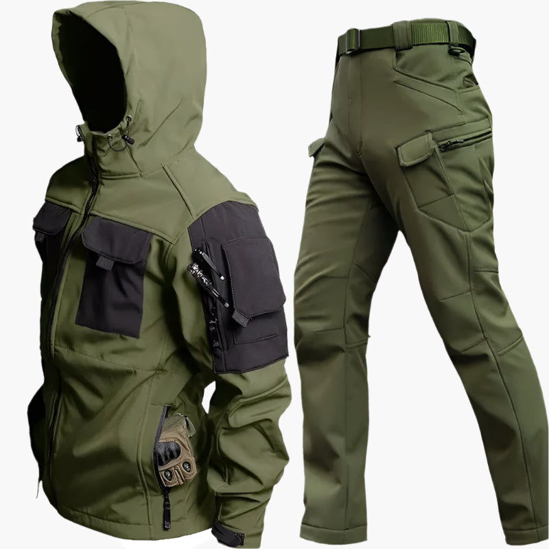 Ensemble softshell outdoor homme – Veste tactique & pantalon pour trekking, randonnée et survie