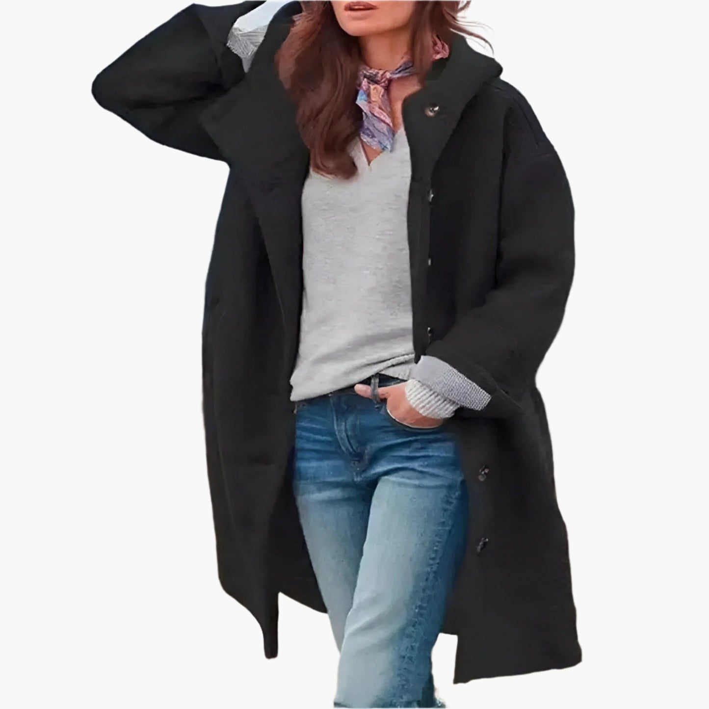 Dames wintermantel casual lang elegant – warme overgangsjas voor dagelijks gebruik & vrije tijd