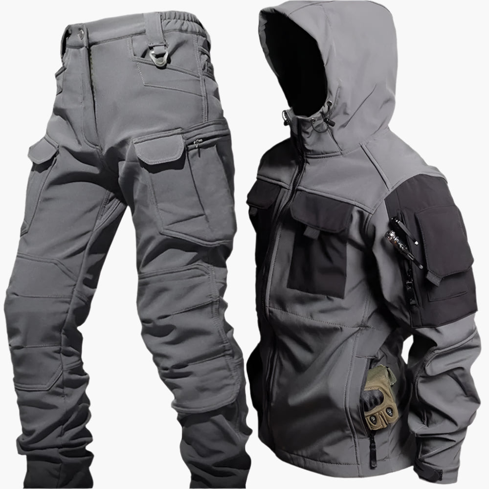 Ensemble softshell outdoor homme – Veste tactique & pantalon pour trekking, randonnée et survie