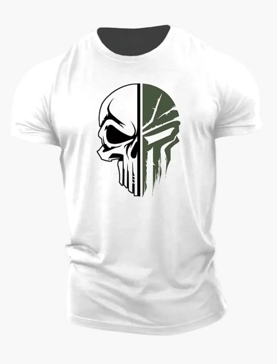 Herren T-Shirt mit Totenkopf und Militär-Design – Stylisches Freizeit- und Fitness-Shirt