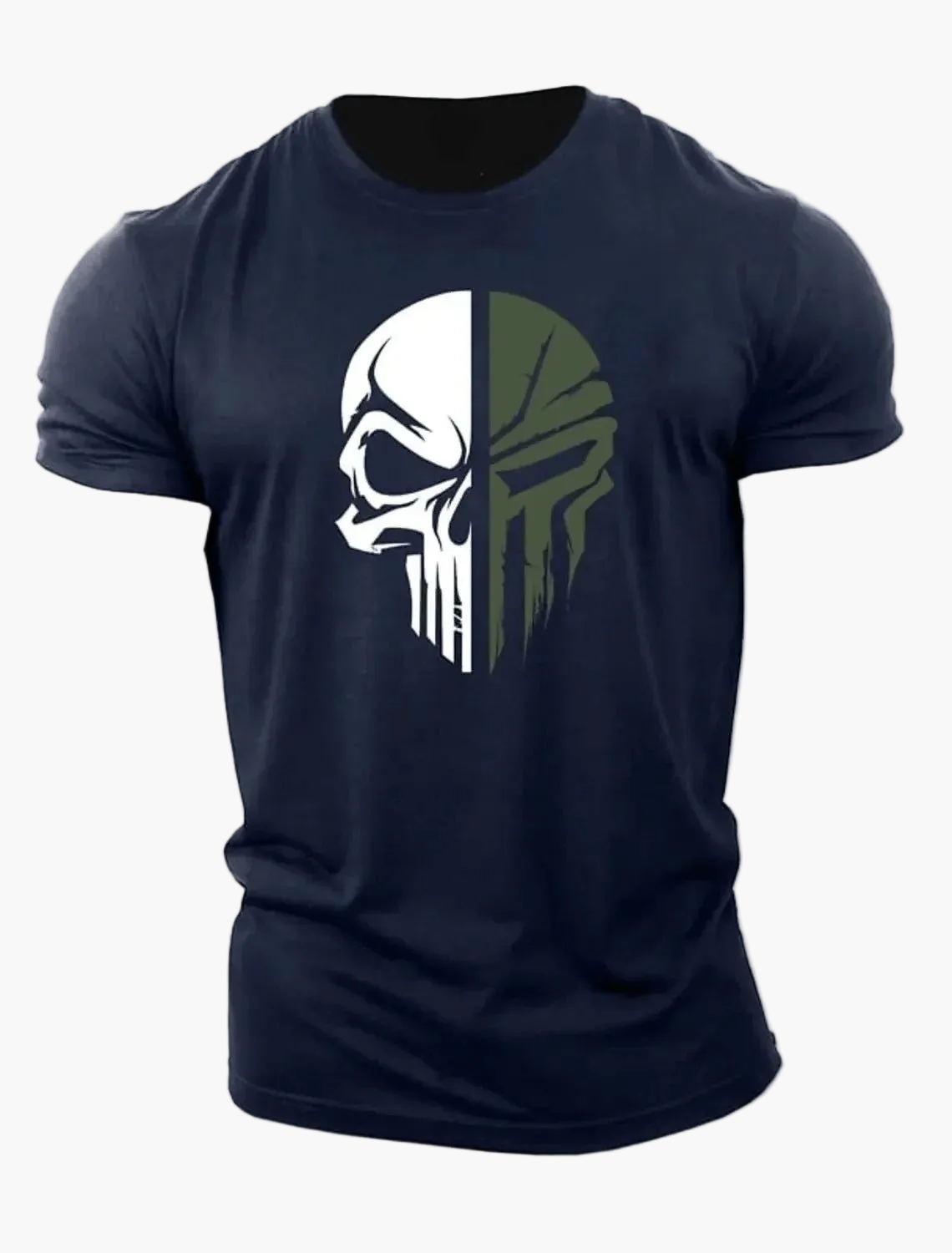 Herren T-Shirt mit Totenkopf und Militär-Design – Stylisches Freizeit- und Fitness-Shirt
