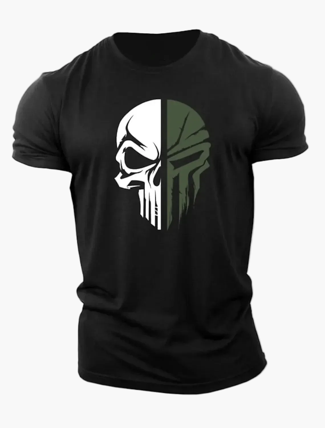 Herren T-Shirt mit Totenkopf und Militär-Design – Stylisches Freizeit- und Fitness-Shirt