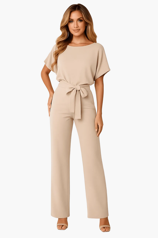 Damen Jumpsuit mit Bindegürtel – Eleganter Einteiler für Freizeit & besondere Anlässe