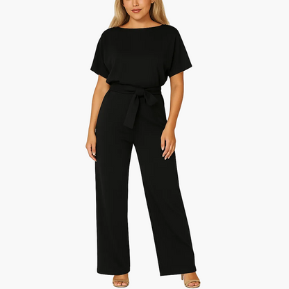 Damens jumpsuit med knytbälte – Elegant heldräkt för fritid & speciella tillfällen