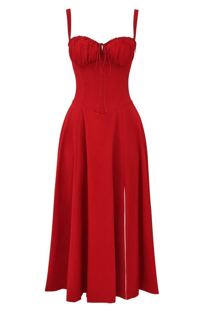 Damen Midikleid mit Korsett-Design und floralem Muster – Elegantes Sommerkleid für besondere Anlässe