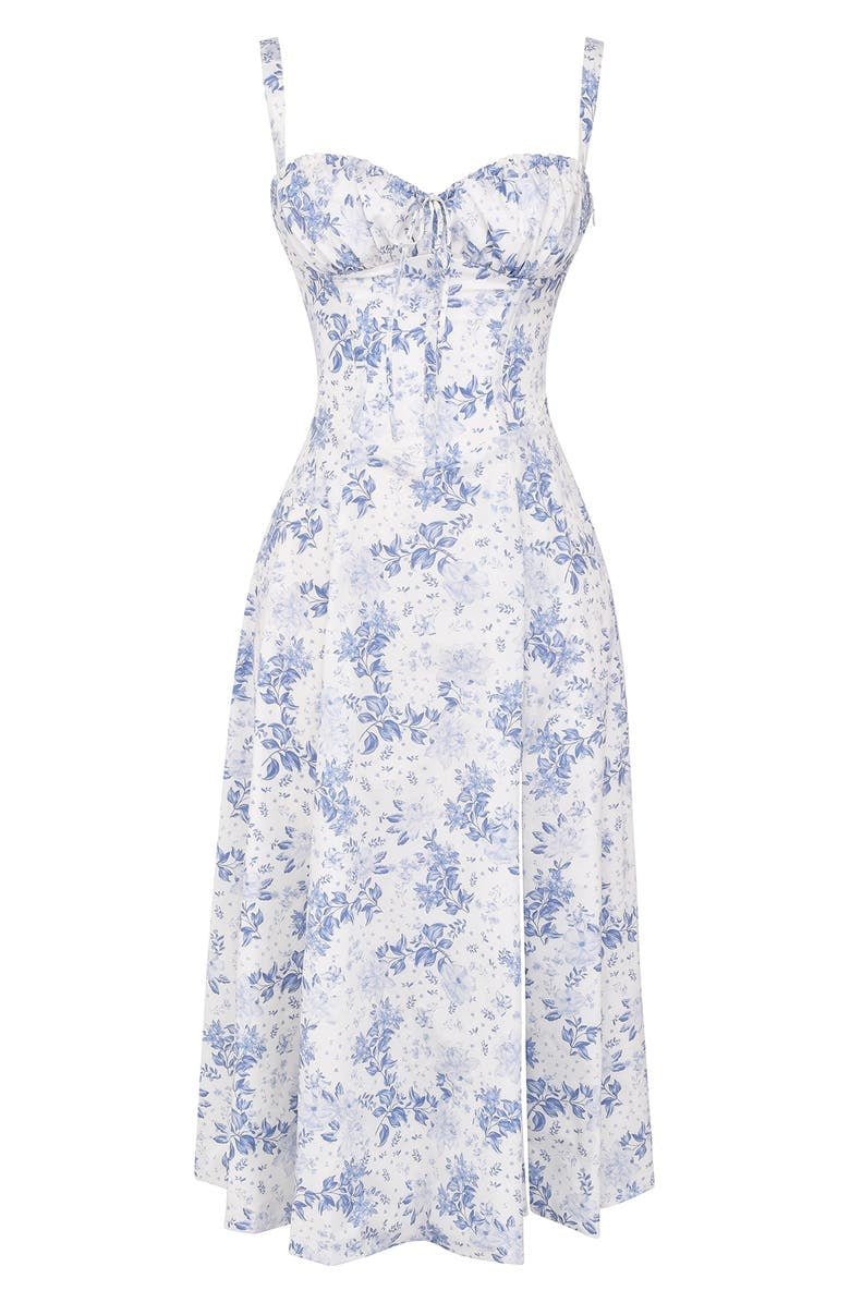 Damen Midikleid mit Korsett-Design und floralem Muster – Elegantes Sommerkleid für besondere Anlässe