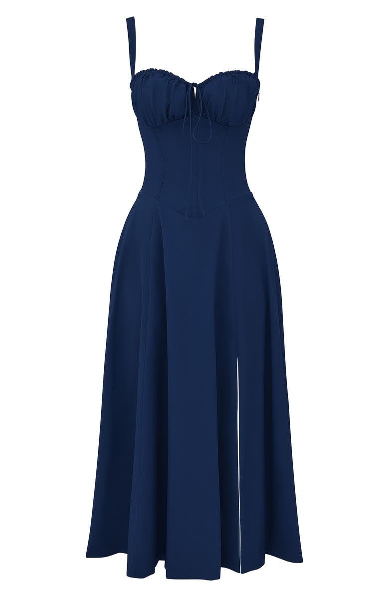Damen Midikleid mit Korsett-Design und floralem Muster – Elegantes Sommerkleid für besondere Anlässe
