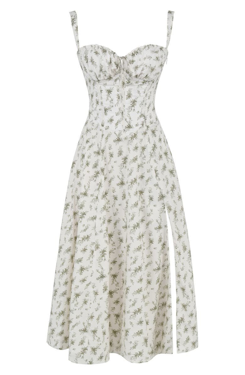 Damen Midikleid mit Korsett-Design und floralem Muster – Elegantes Sommerkleid für besondere Anlässe