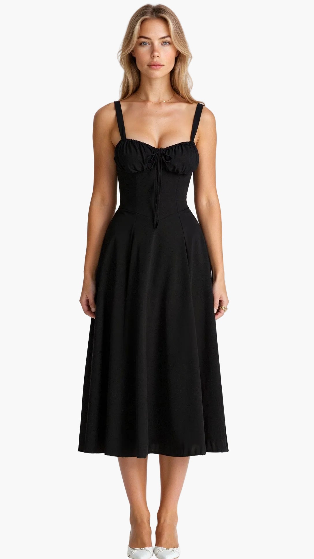 Damen Midikleid mit Korsett-Design und floralem Muster – Elegantes Sommerkleid für besondere Anlässe
