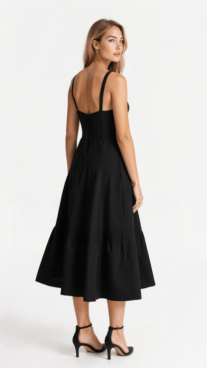 Damen Midikleid mit Korsett-Design und floralem Muster – Elegantes Sommerkleid für besondere Anlässe