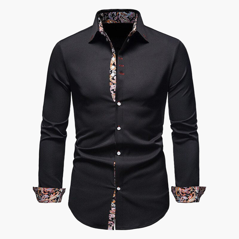 Camicia casual da uomo con taglio moderno e dettagli accentuati – Camicia a maniche lunghe elegante per ufficio e tempo libero