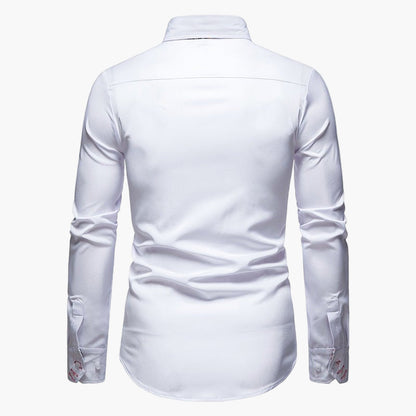 Chemise homme élégante à manches longues avec design moderne et détails paisley – Pour le travail et les loisirs