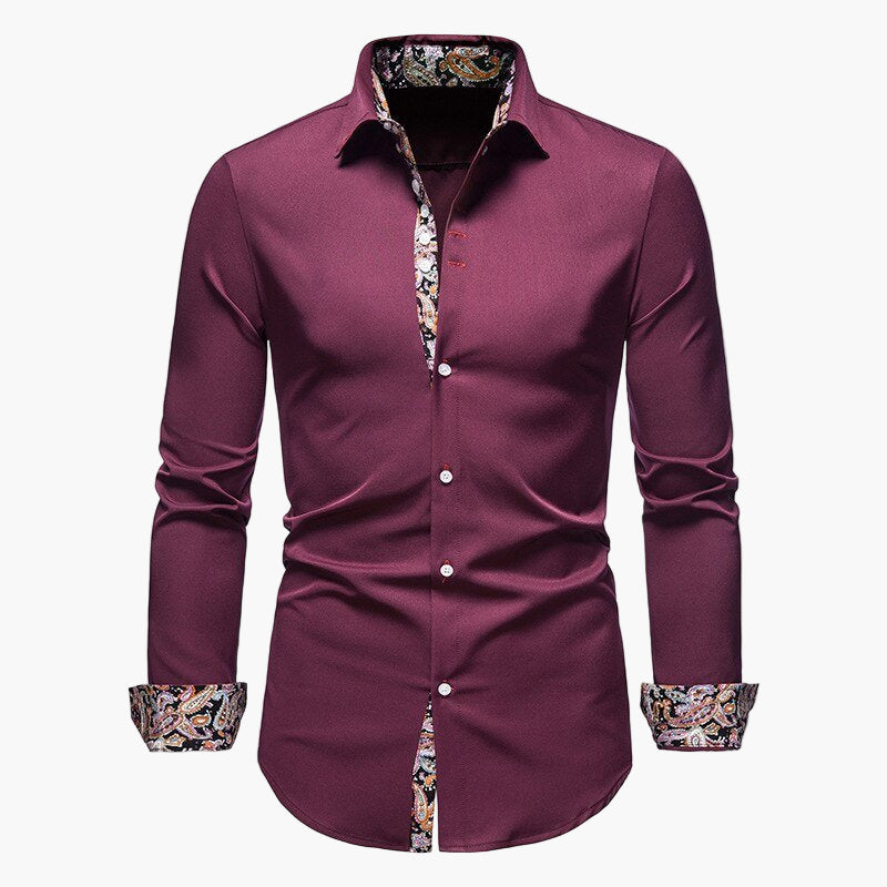 Camicia casual da uomo con taglio moderno e dettagli accentuati – Camicia a maniche lunghe elegante per ufficio e tempo libero