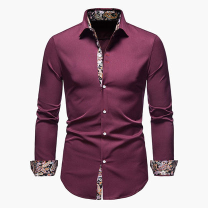 Camicia casual da uomo con taglio moderno e dettagli accentuati – Camicia a maniche lunghe elegante per ufficio e tempo libero