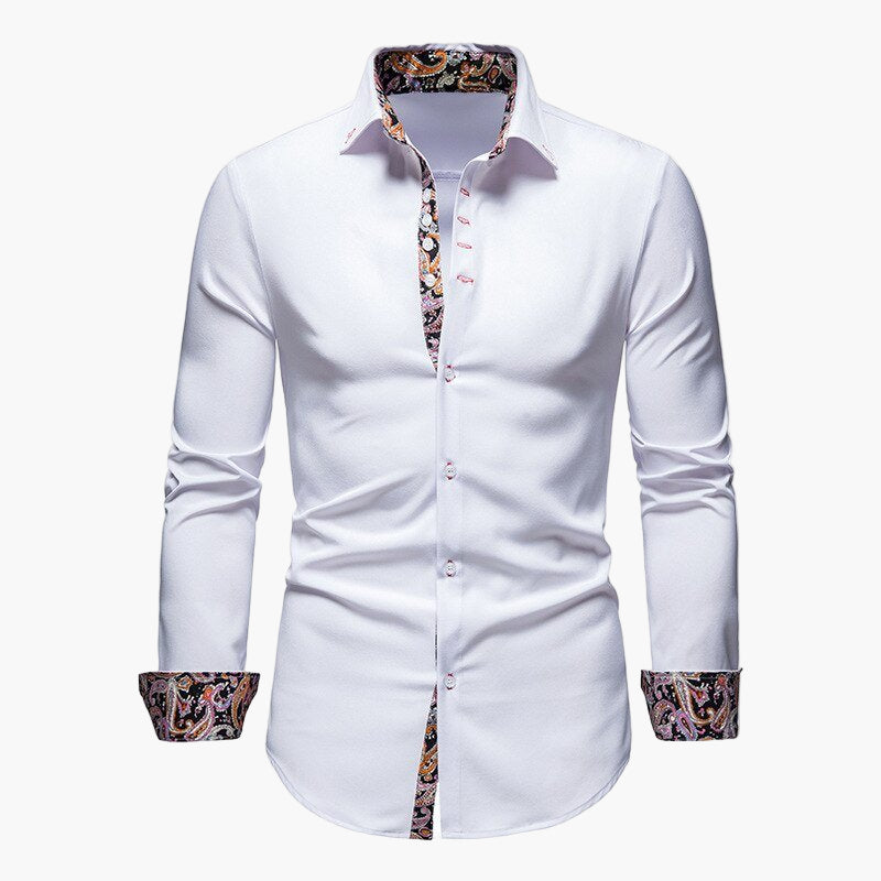 Camicia casual da uomo con taglio moderno e dettagli accentuati – Camicia a maniche lunghe elegante per ufficio e tempo libero