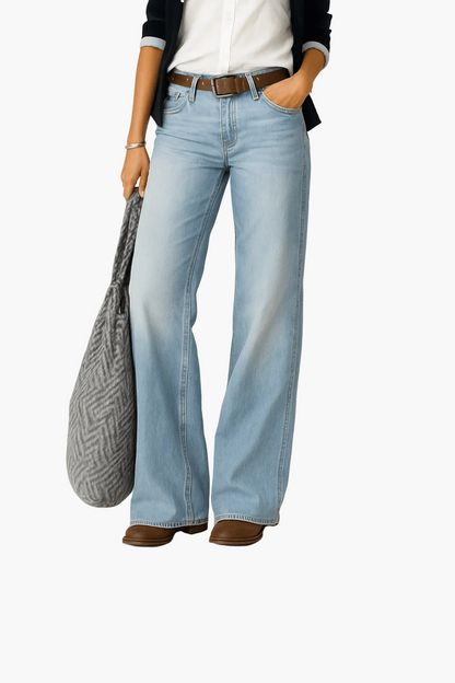 Damen Weitbein-Jeans im Casual-Look – Elegante Alltagshose mit modernem Schnitt