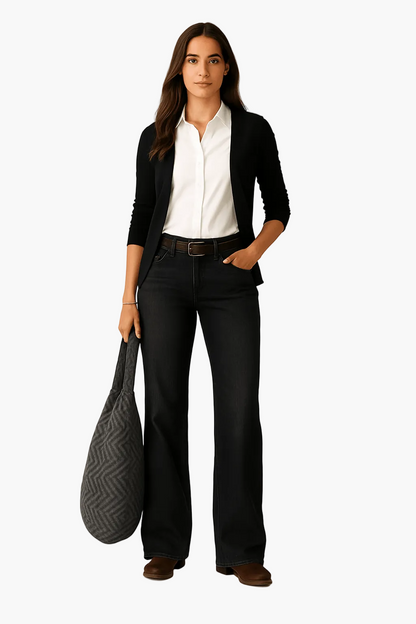 Damen Weitbein-Jeans im Casual-Look – Elegante Alltagshose mit modernem Schnitt