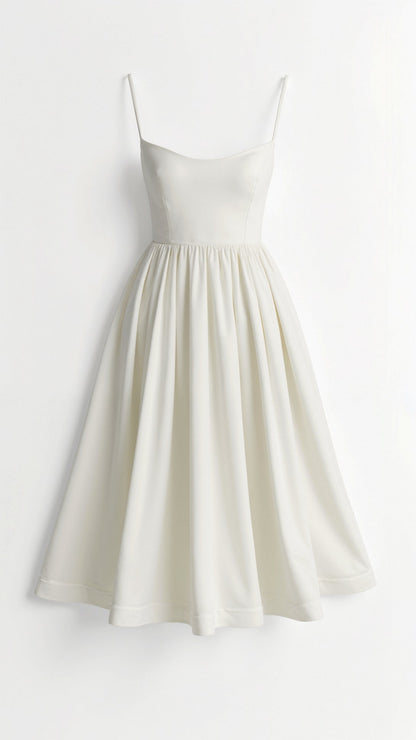 Vestido midi para mujer con tirantes finos – Look elegante de verano para ocasiones especiales