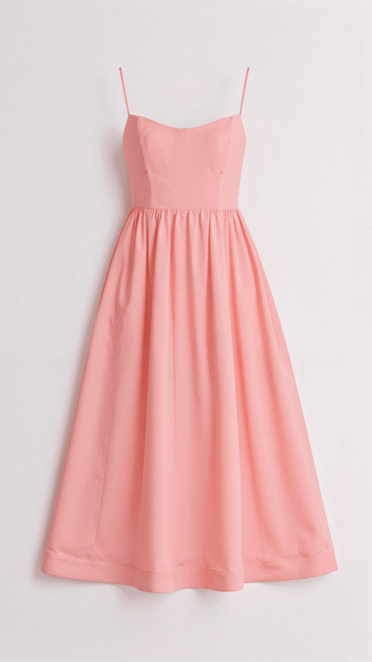 Vestido midi para mujer con tirantes finos – Look elegante de verano para ocasiones especiales