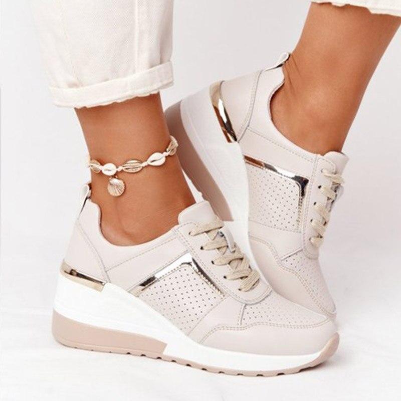 Dam Ortopediska sneakers med kilklack – Bekväma och modemedvetna fritidsskor