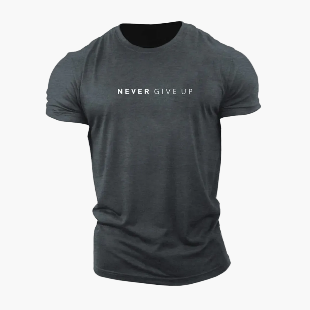 Męski t-shirt z motywującym napisem – sport i rekreacja