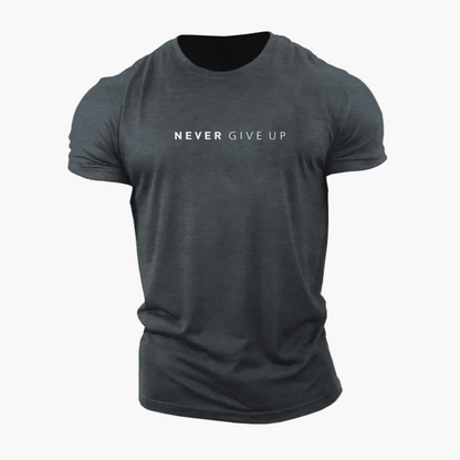 Męski t-shirt z motywującym napisem – sport i rekreacja