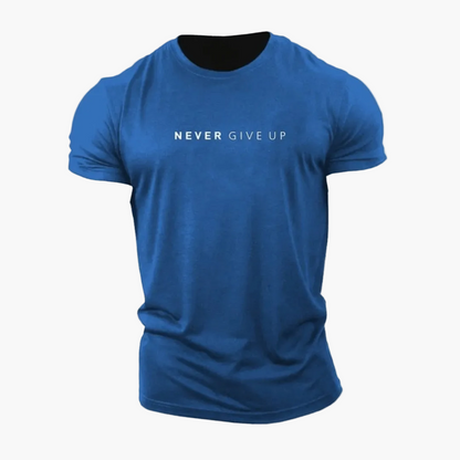 Męski t-shirt z motywującym napisem – sport i rekreacja