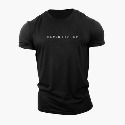 Męski t-shirt z motywującym napisem – sport i rekreacja