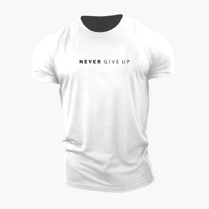 Męski t-shirt z motywującym napisem – sport i rekreacja